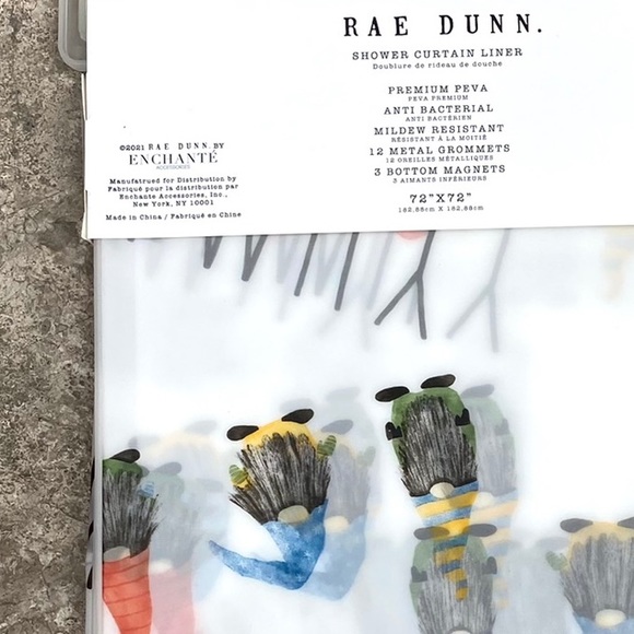 Rae Dunn FAMILY Gnome Shower Curtain Liner - Picture 4 of 6